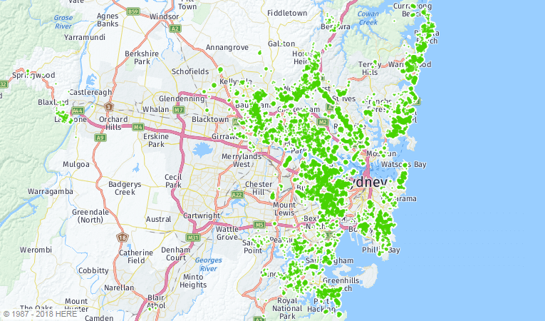 determined suburbans - NSW Map