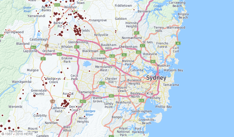 farming reliance - NSW map
