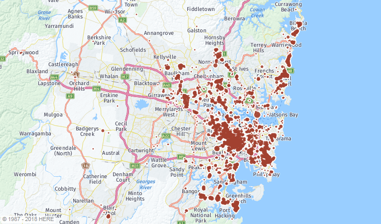 mature modernites - NSW map